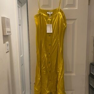 & Other Stories Strapless Yellow Dress